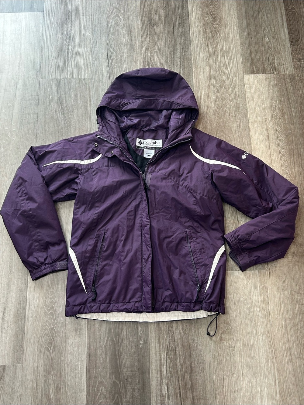 Vintage Columbia Powder Swirl Waterproof Jacket Shell Purple White Women's S